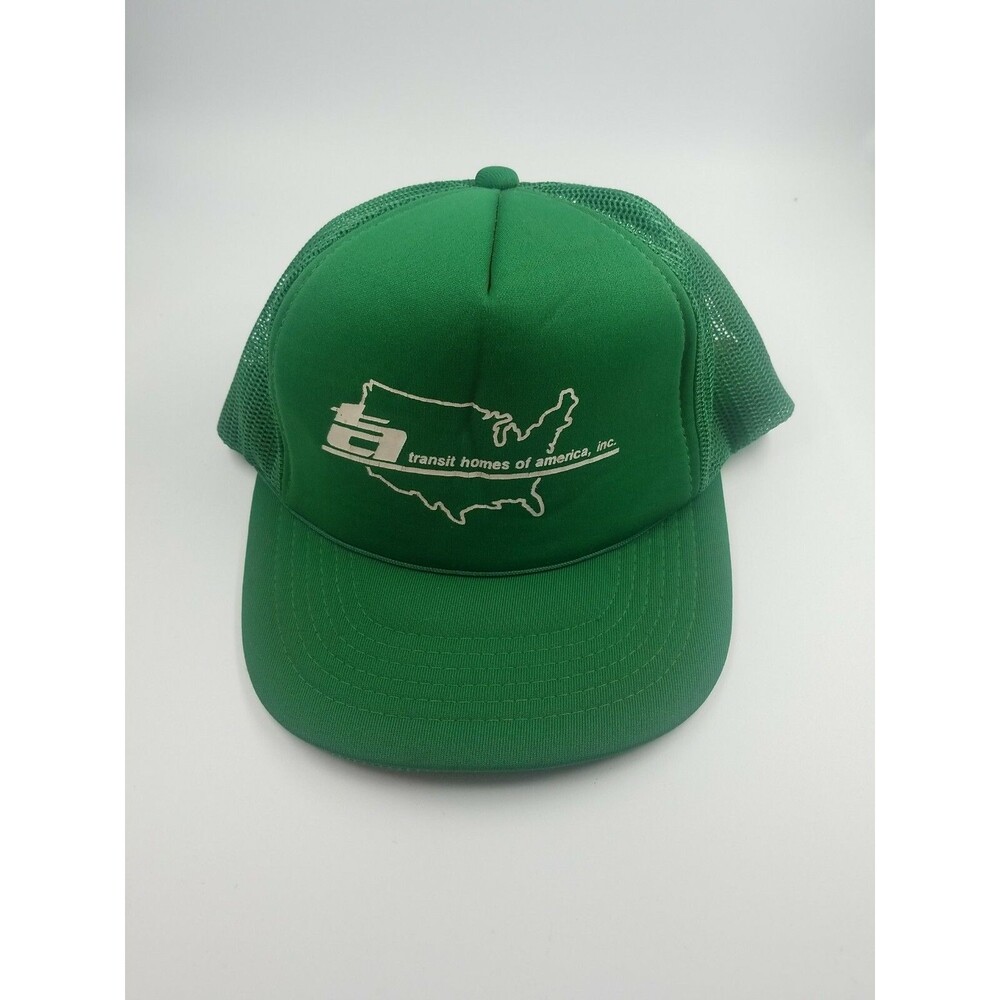 VINTAGE 80s Snapback Trucker Hat Transit Homes of America Mobile home mover H1